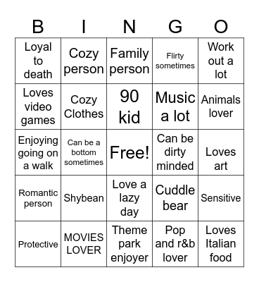 Are you my type~ Bingo Card