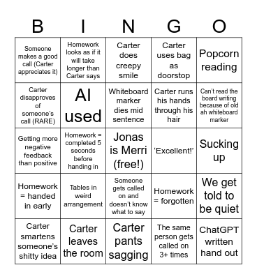 ENGLISH VIBES Bingo Card
