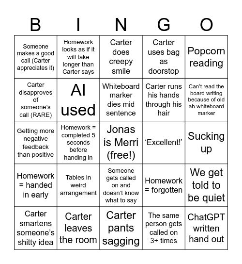 ENGLISH VIBES Bingo Card