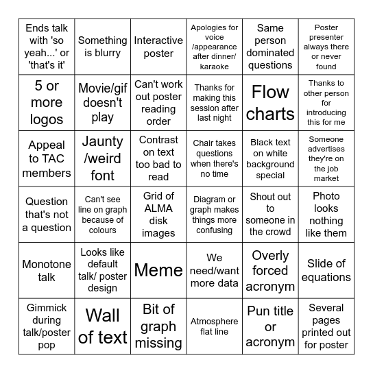UKEXOM 2026 Bingo Card