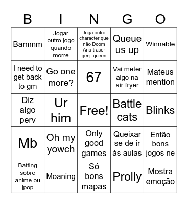 Rat Bingo Card