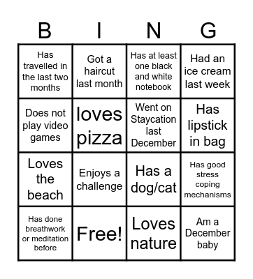 Ice-Ice Breaker! Bingo Card
