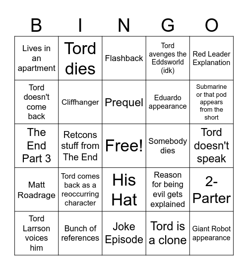 tord bingo Card