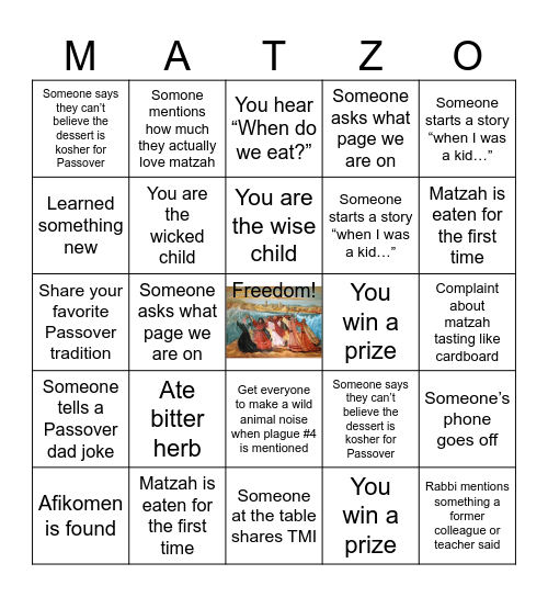 Passover 2026 Bingo Card