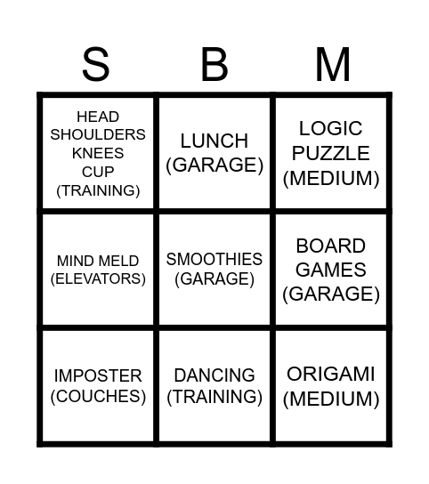 ACHIEVERS - SUPER SATURDAY Bingo Card