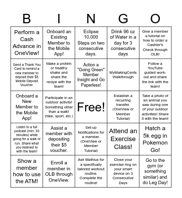 DIGIWELLNESS BINGO! Bingo Card