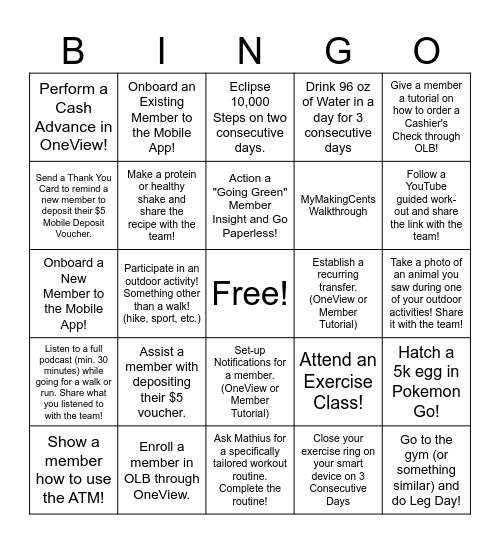 DIGIWELLNESS BINGO! Bingo Card