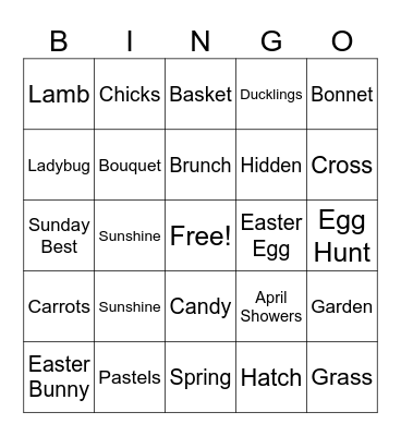 Baber's Bunny Bingo 2026 Bingo Card