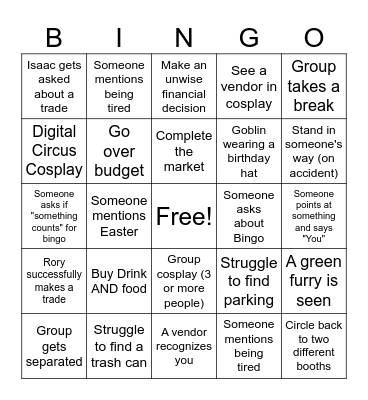 Goblin Market Bingo Card