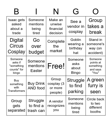 Goblin Market Bingo Card