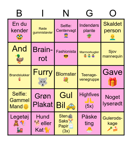 Scavenger hunt Bingo Card