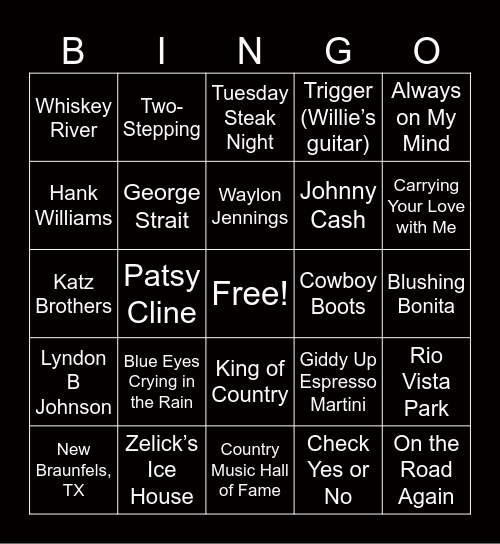 Hill Country Heritage Bingo Card