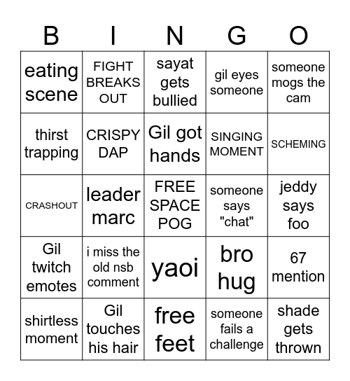 THE TRAINEE BINGO Card