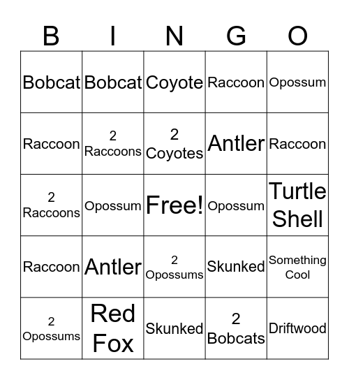 Trapping Bingo #3 - 2017 Bingo Card