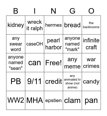 infinite craft bingo Card