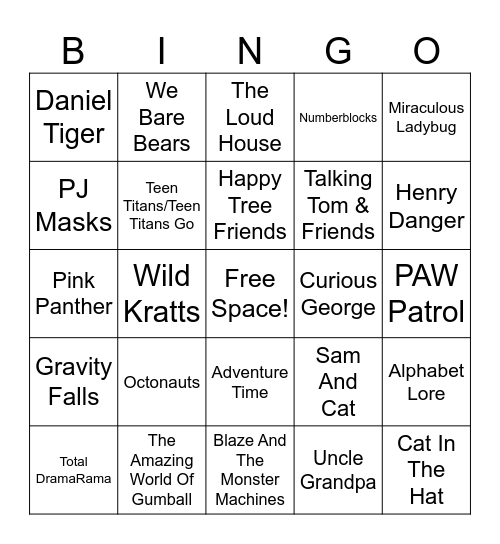 Kid Shows Bingo Card