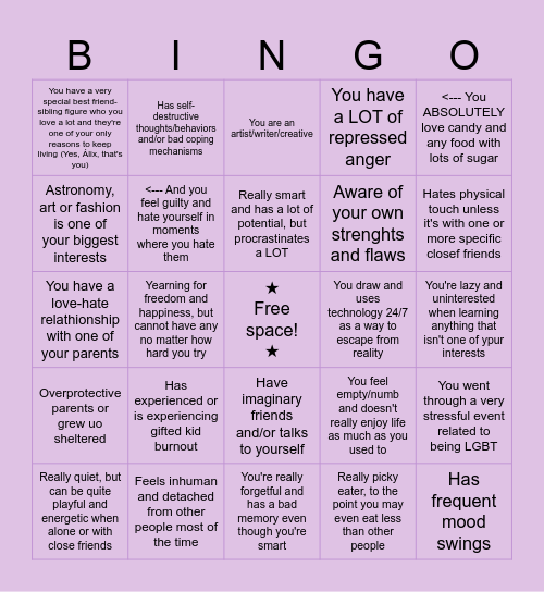 How similar are you to real life Polaris? Bingo Card
