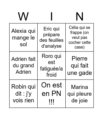 BCSM road to PN Bingo Card