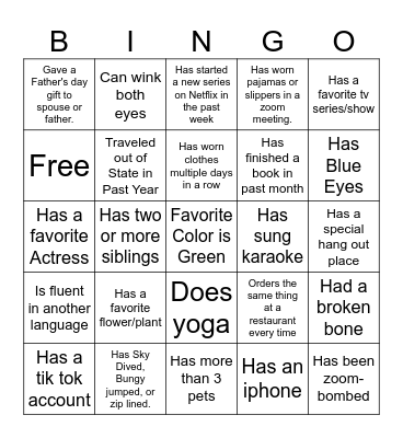 Ice-Ice Breaker! Bingo Card
