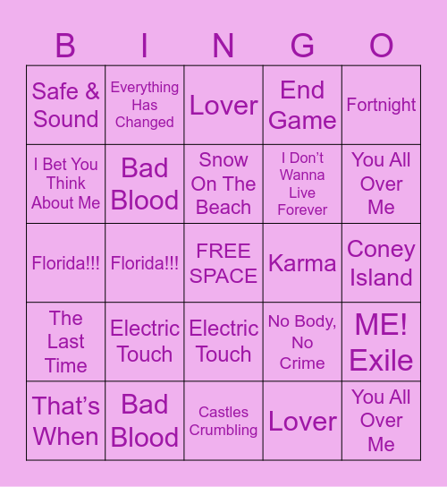 COLLABS Bingo Card