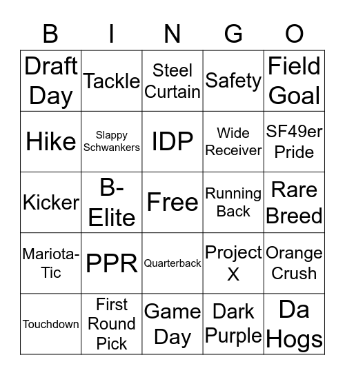BIFFL Bingo Card