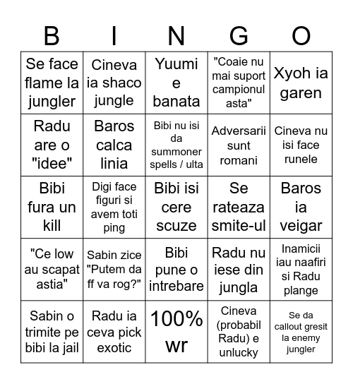 Flex Night Cyanidre Bingo Card
