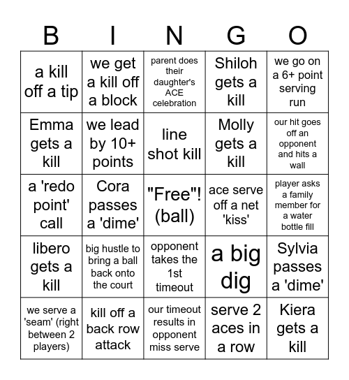 Club Hounds 18s (needs to happen on our team unless otherwise noted) Bingo Card