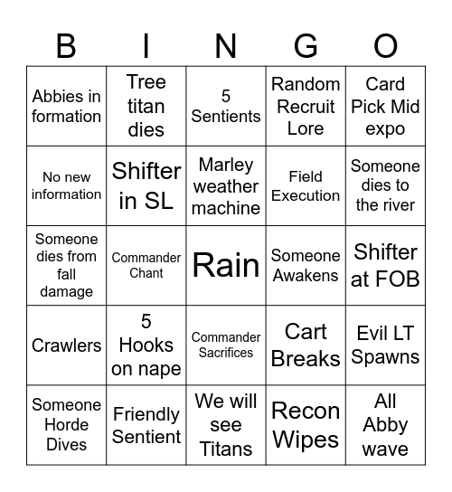 Expo Bingo Card