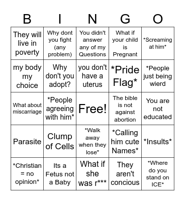 Abolitionist Bingo Card