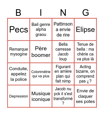 Twilight 2 Bingo Card