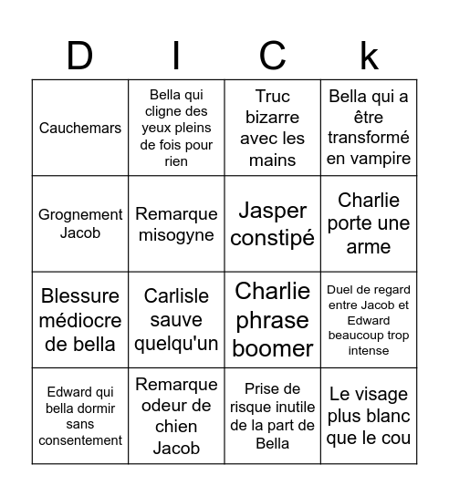 Huah hah ha ahhaaaaa Bingo Card