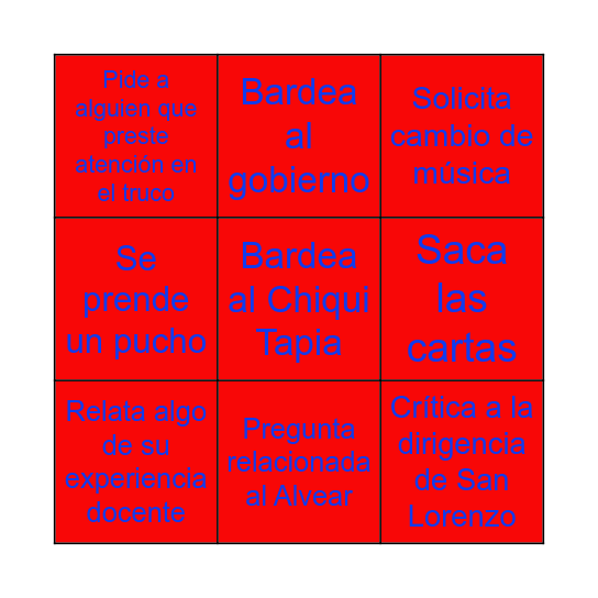 El Bingo del Cumple de Pepe Bingo Card