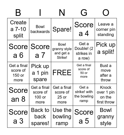 Selena's Bowling Bingo! Bingo Card