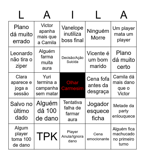 Bingo UPP Bingo Card