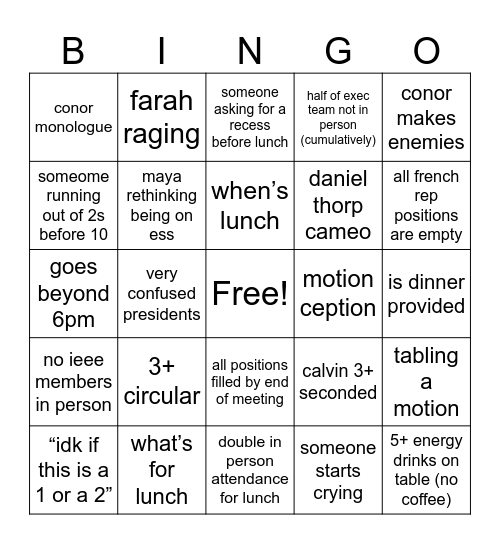 AGM 2026 Bingo Card
