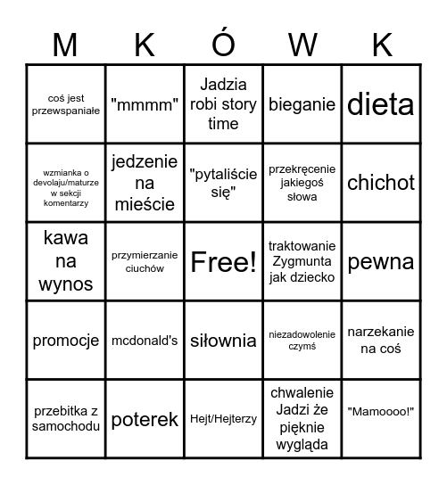 MAKÓWKA BINGO Card