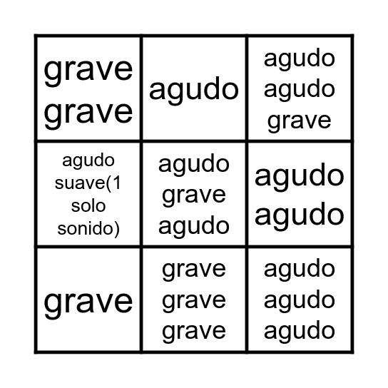 Bingo de sonidos Bingo Card