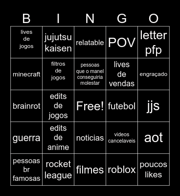 TIKTOK Bingo Card