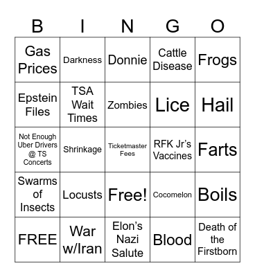 PASSOVER BINGO Card