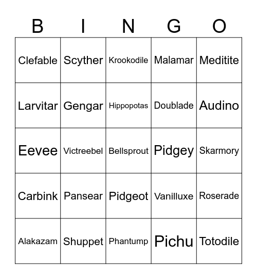 POKÉMON LEGENDS: Z-A SHINY BINGO Card