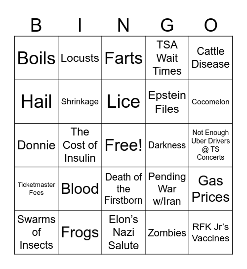Passover Bingo Card
