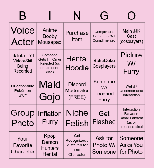 Anime Detour 2026 Bingo Card