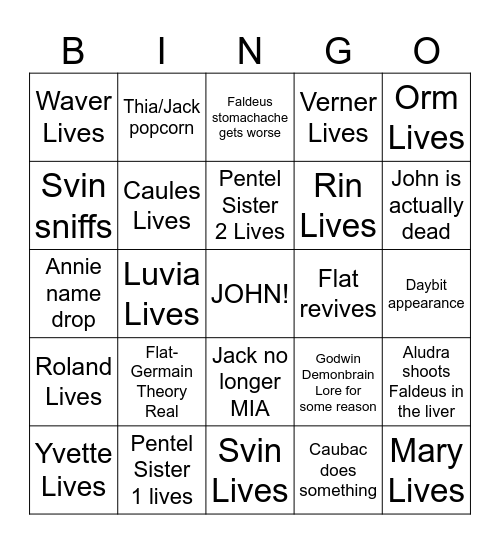 FSF Vol. 10 Bingo Card