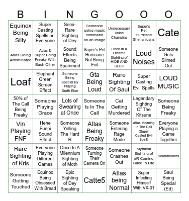 The Geeked Group Bingo (I made this for my friend group) Bingo Card