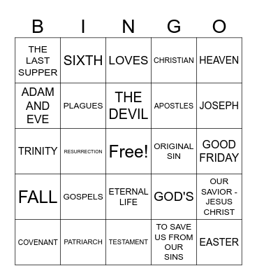 SALVATION HISTORY Bingo Card
