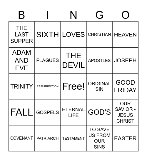 SALVATION HISTORY Bingo Card