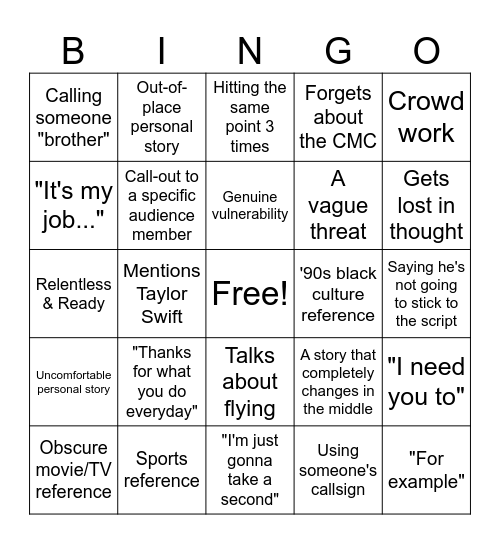 Warhawk-01 Bingo Card