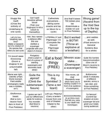 Rain World 9th Anniversary Bingo!! (Plain) Bingo Card