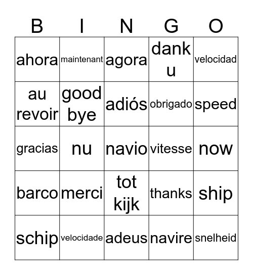 Tin Tin Bingo! Bingo Card