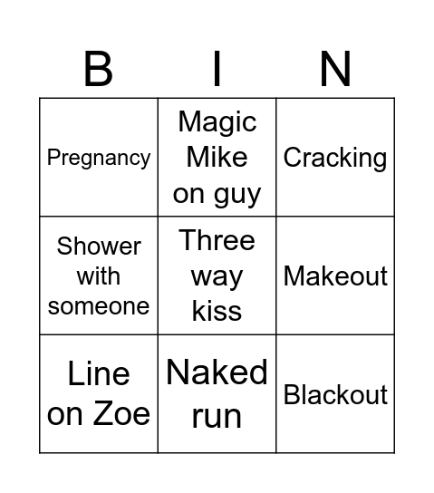 McGanggo Bingo Card
